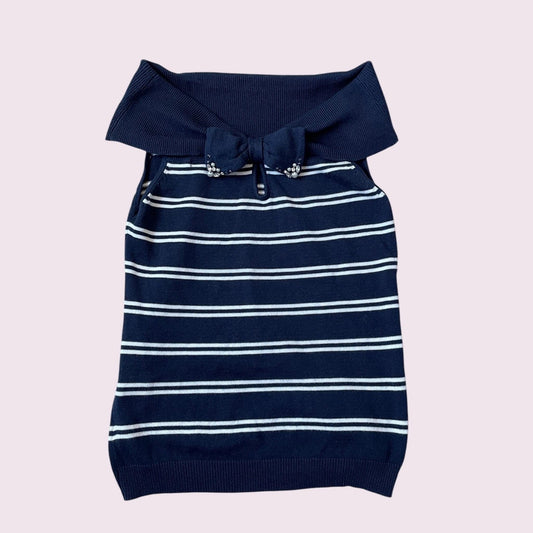 Japanese vintage navy striped knit top - japan retro kawaii style0