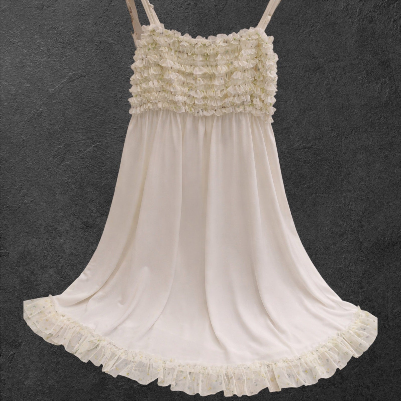 Gelato Pique Ruffle Shirred Ruffle Camisole Dress Roomwear Loungewear0