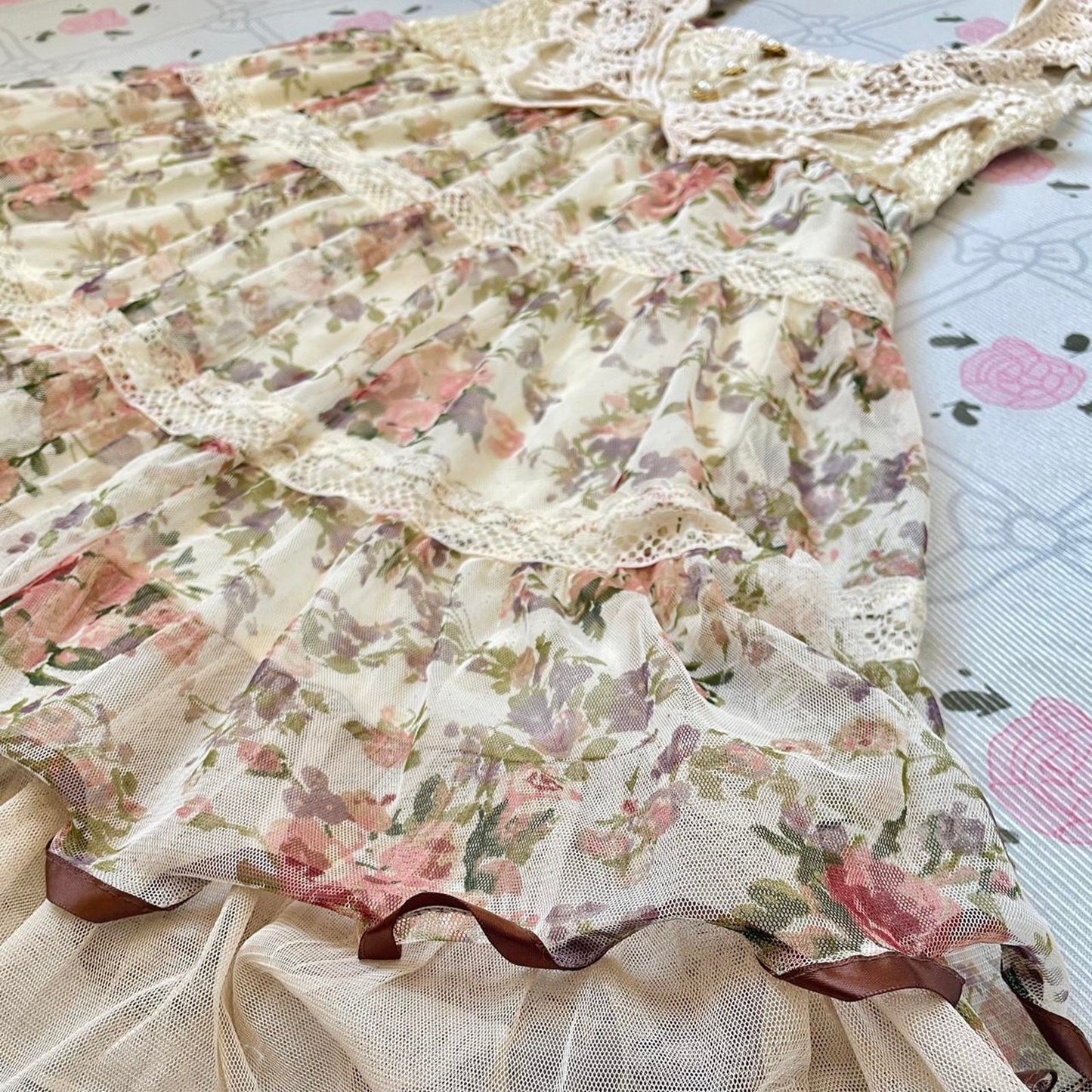 Axes femme floral lace babydoll dress3