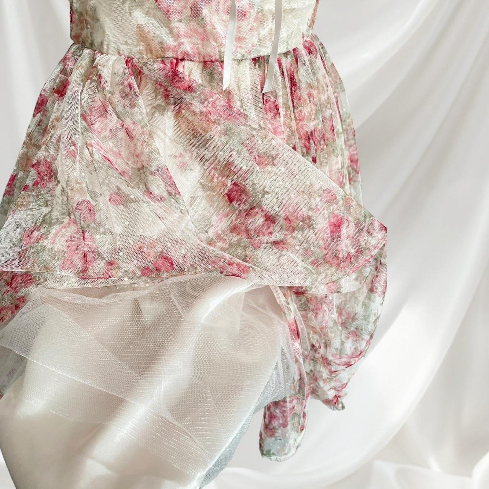 Liz Lisa Gyaru floral lace onesize dress babydoll milkmaid mini dress Japanese 4