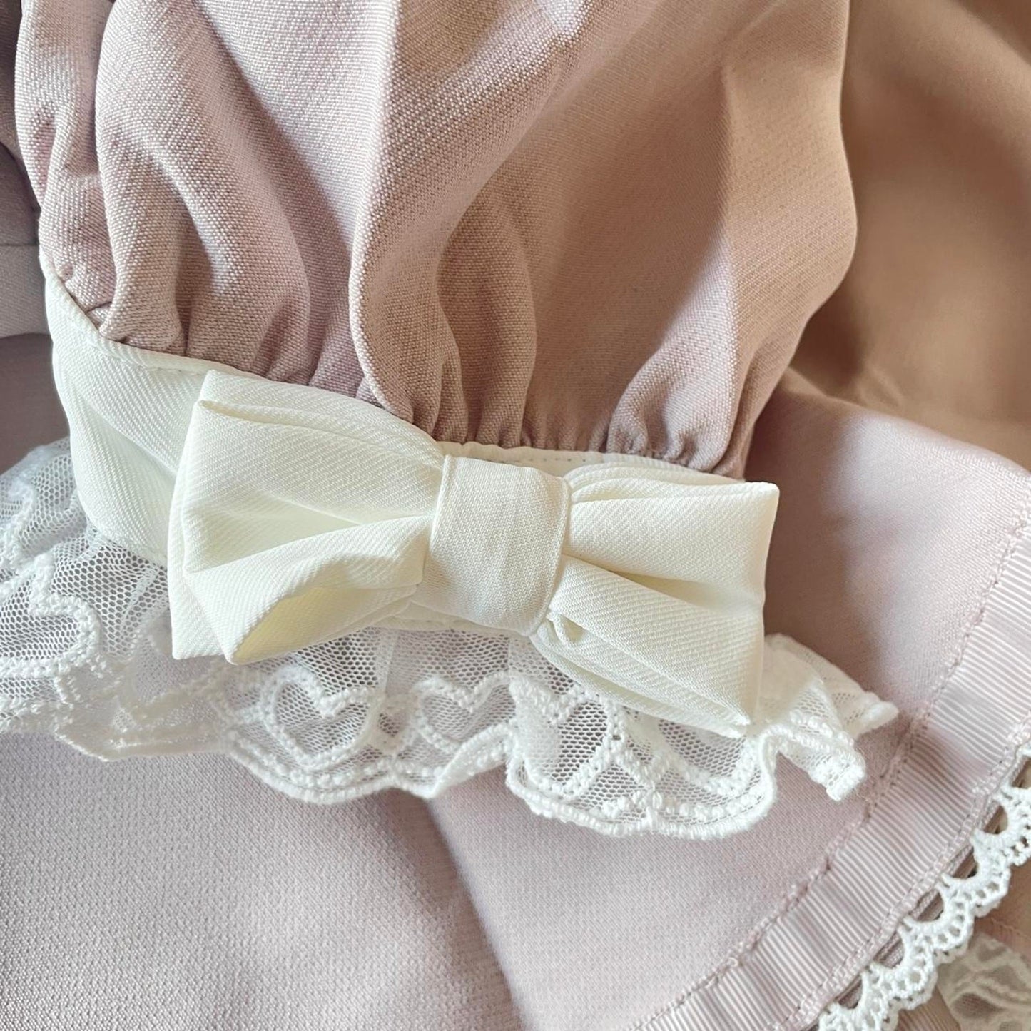 Liz Lisa dusty pink lace bow blouse & shorts set with a detachable bow 4