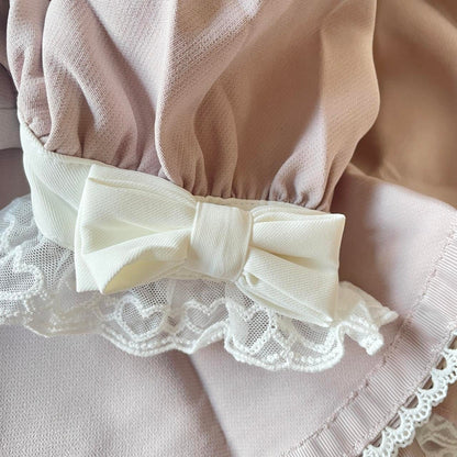 Liz Lisa dusty pink lace bow blouse & shorts set with a detachable bow 4