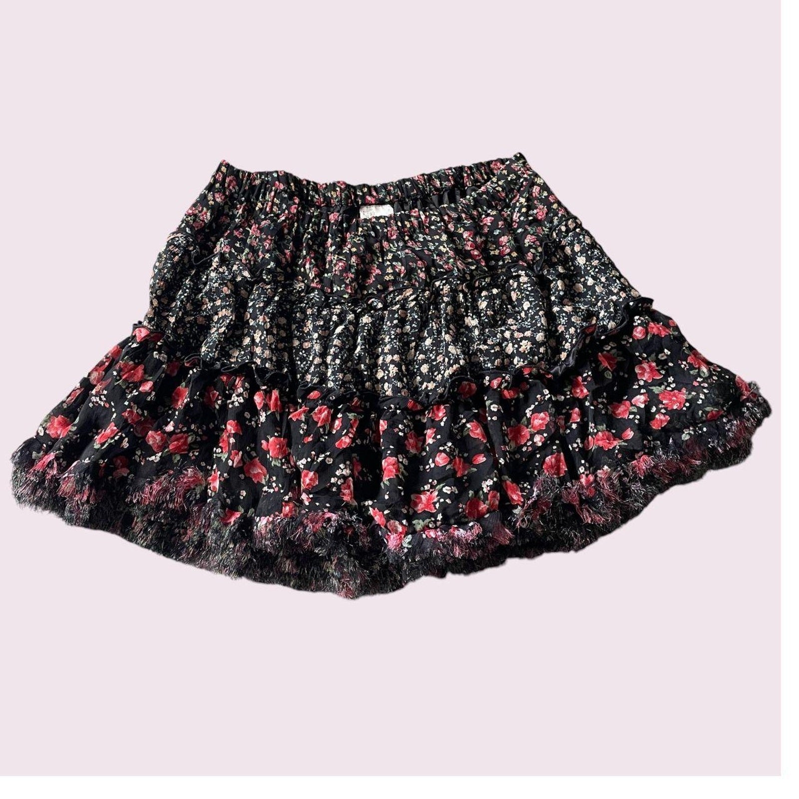 Japanese Vintage Layered Floral Skirt – Mori Kei / J-fashion0