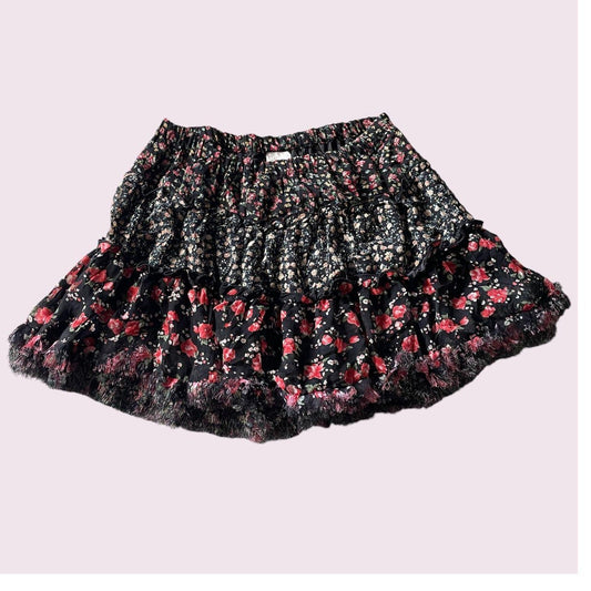 Japanese Vintage Layered Floral Skirt – Mori Kei / J-fashion0