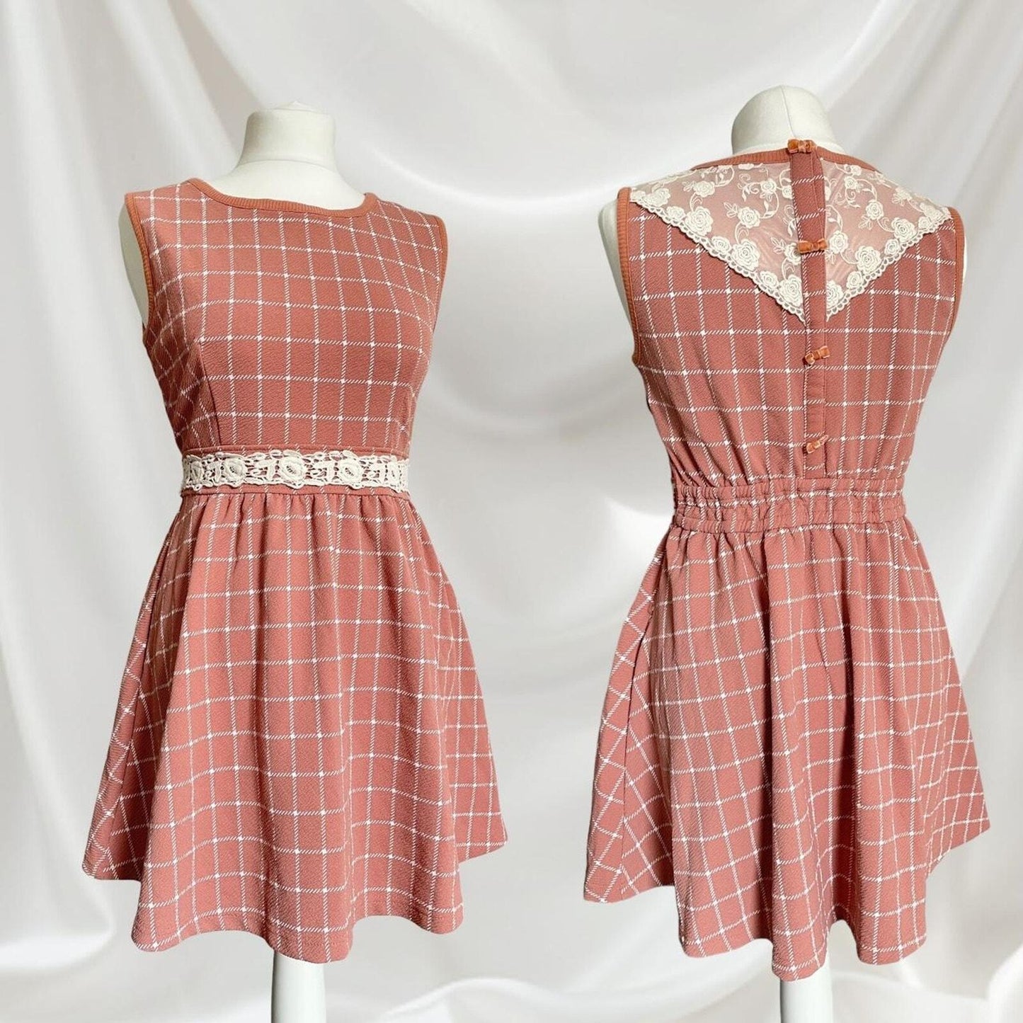 Liz Lisa checkered lace detail dress One size0