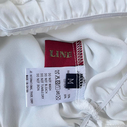 Bodyline shirring white blouse with long flared sleeves 5