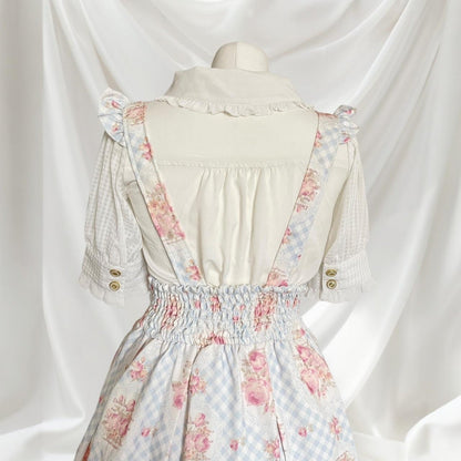 Liz Lisa blue gingham floral JSK dress  himekaji style  (blouse not included)4