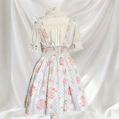 Liz Lisa blue gingham floral JSK dress  himekaji style  (blouse not included)3