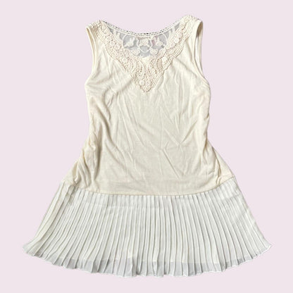 Axes Femme vest top/ mini sleeveless dress with embroidery and a pleated skirt 1