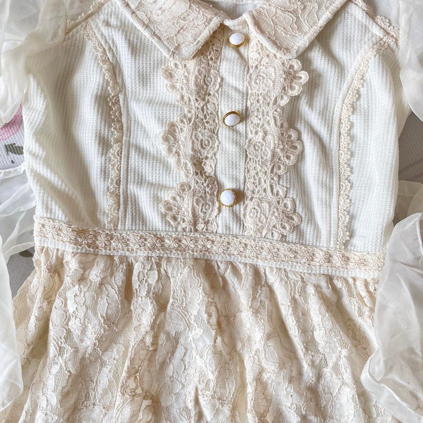 Sheer lacetrimmed blouse dress – possibly Liz Lisa (label removed)3