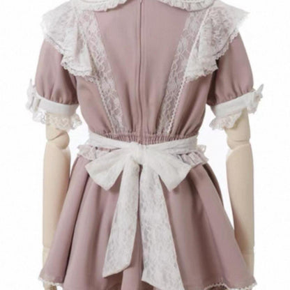 Liz Lisa dusty pink lace bow blouse & shorts set with a detachable bow 7