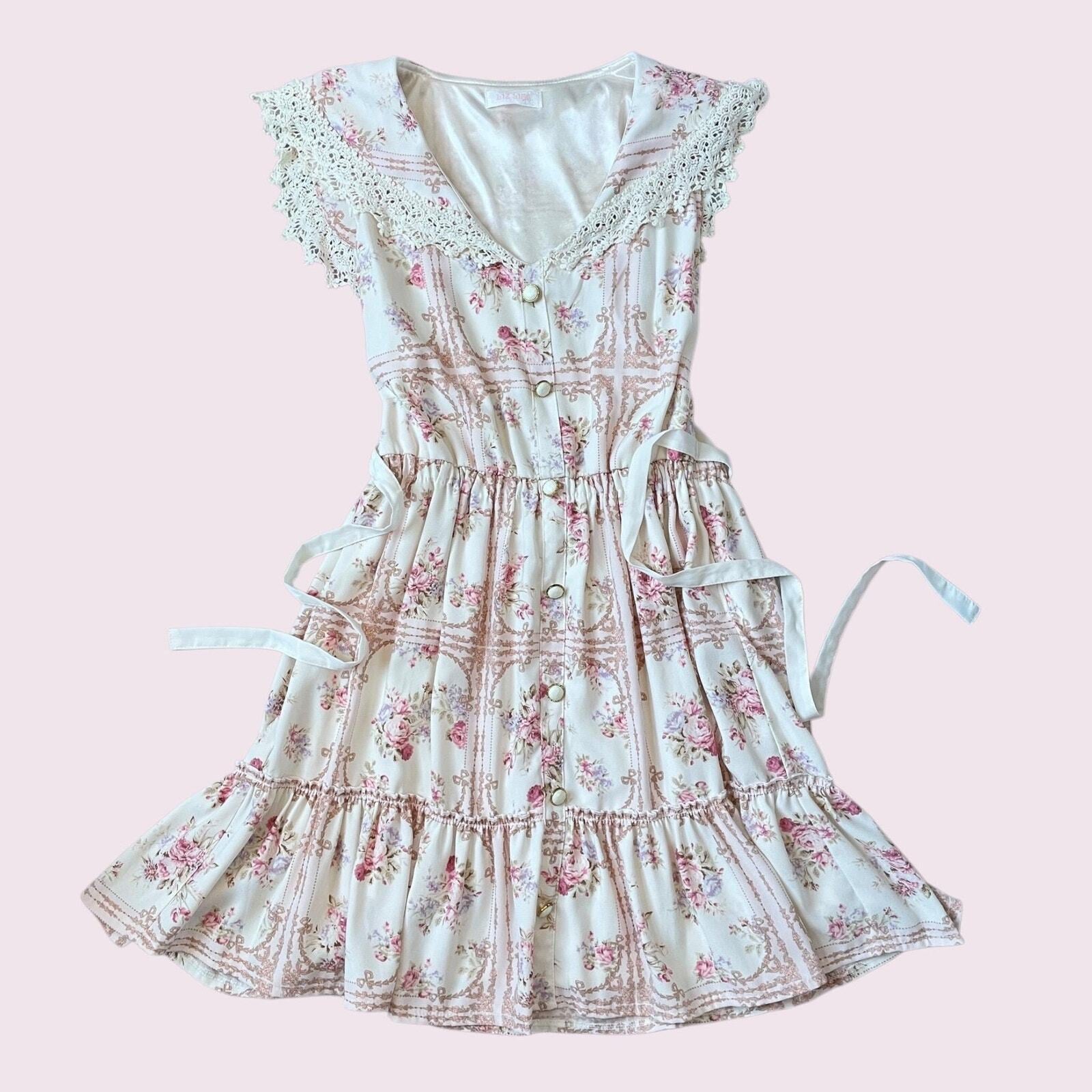 Liz Lisa floral button-down sleeveless dress with lace collar kawaii 6