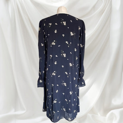 Axes Femme Navy Floral Long Sleeve Dress with Ribbon Bow4