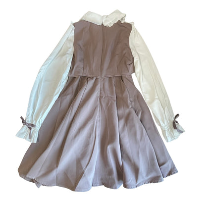 Rojita dress dusty pink with Detachable Bow Jirai Kei One-Piece1