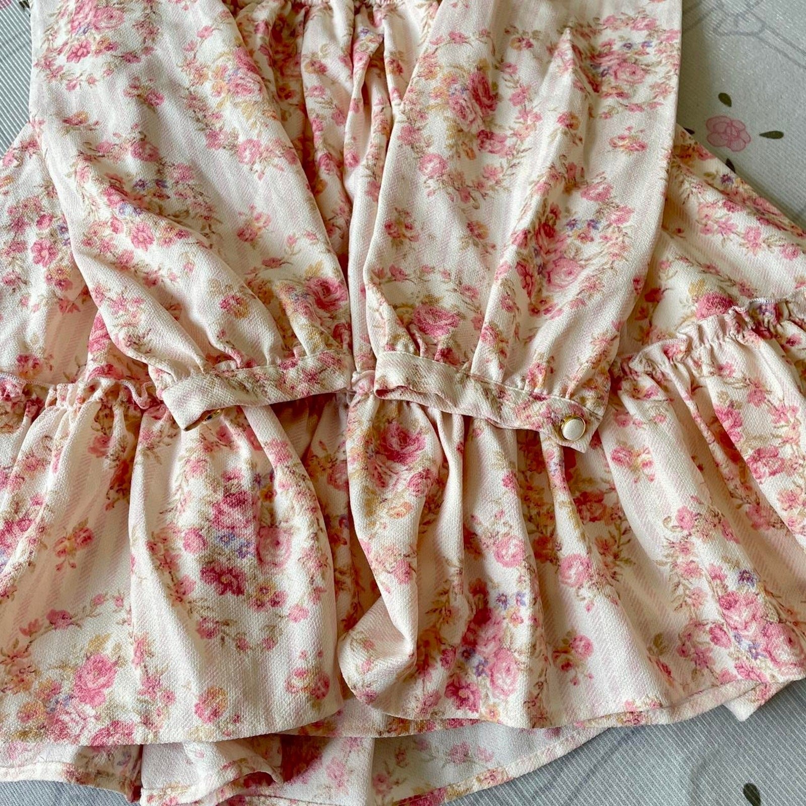 Liz Lisa rare cold shoulder floral dress with bow details4