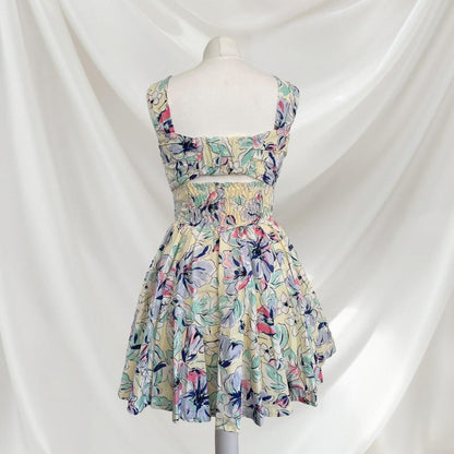 Japanese brand Snidel floral print dress with flare skirt high-quality structure2