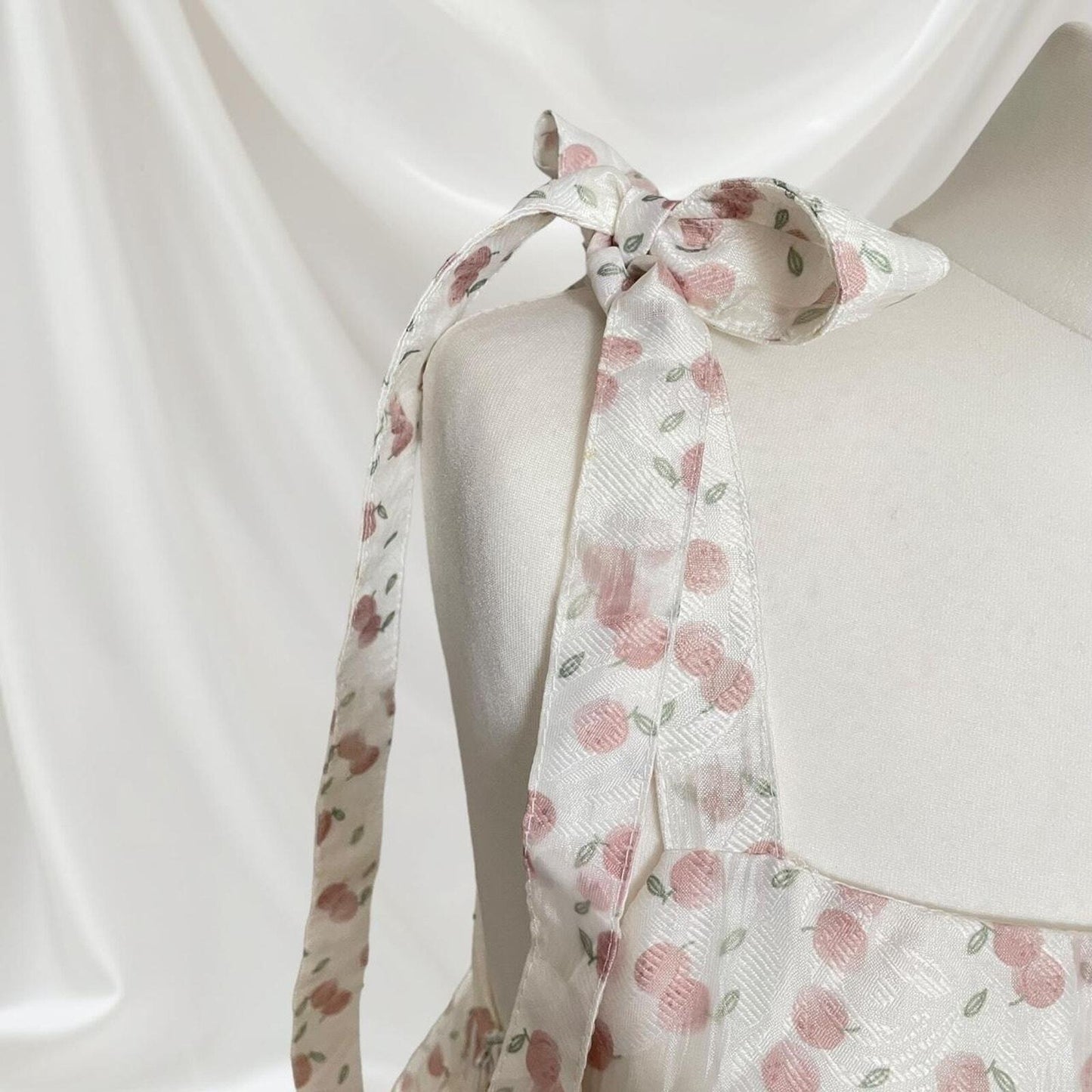 Cute dress with peach pattern dress4