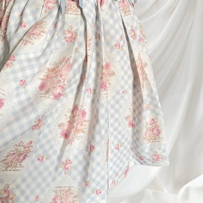 Liz Lisa blue gingham floral JSK dress  himekaji style  (blouse not included)5