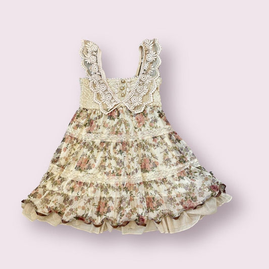 Axes femme floral lace babydoll dress0