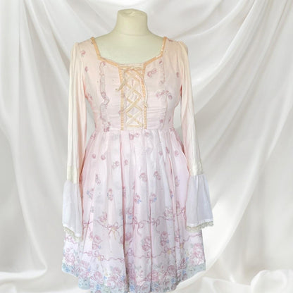 Liz Lisa longsleeve floral laceup dress 2