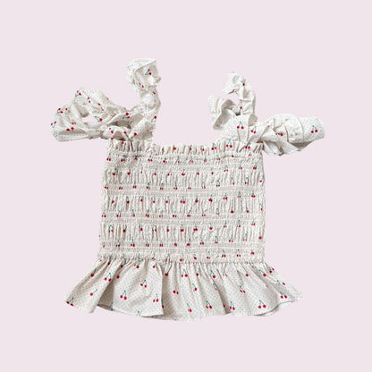 Cropped ruched sleeveless summer top off-shoulder with flouncy straps1