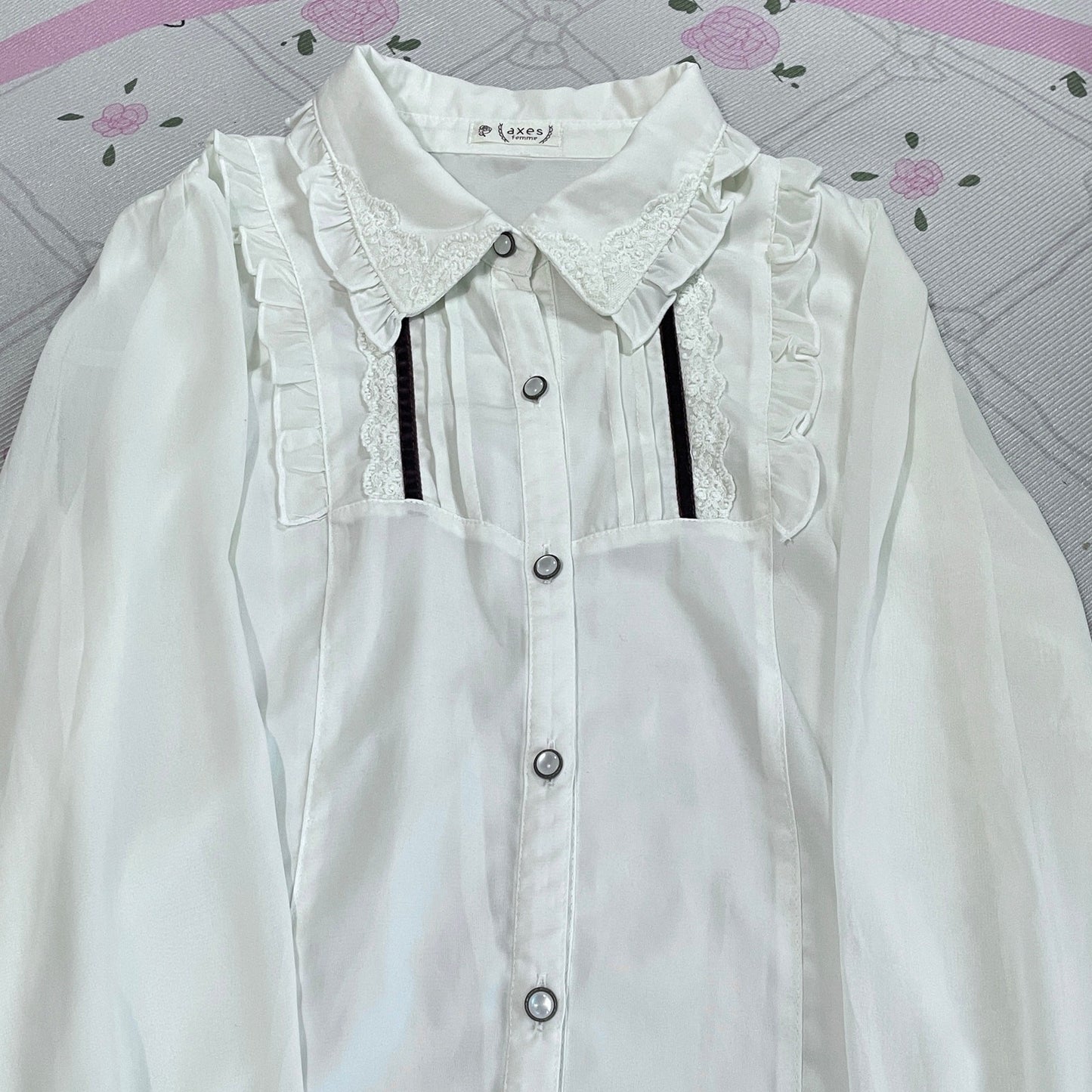 Axes Femme Romantic Victorian Lace Blouse Victorian Ruffle J-Fashion Mori Kei2