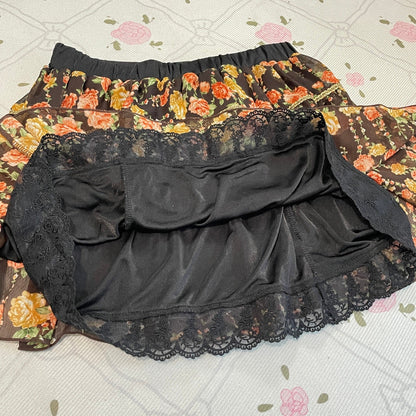 Vintage Japanese Floral Print Mini Skirt3