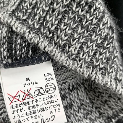 Japanese vintage faux two-piece layered knit top – monochrome style5