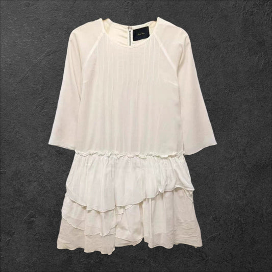 Japan vintage ivory tiered dress with soft flowy layers0