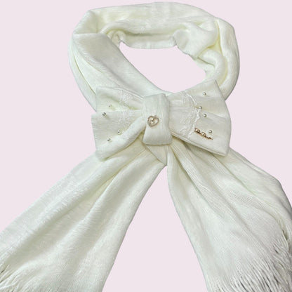 Liz Lisa Wihte Scarf with Detachable Bow – Himekaji / Sweet Lolita Style1