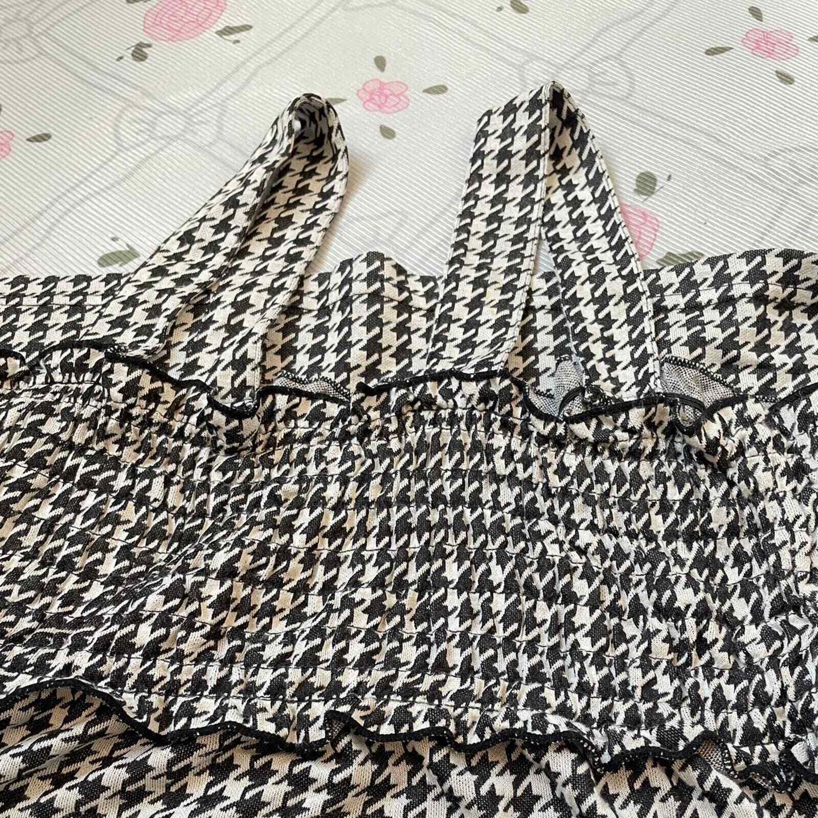 Japanese gingham dogtooth dress details2