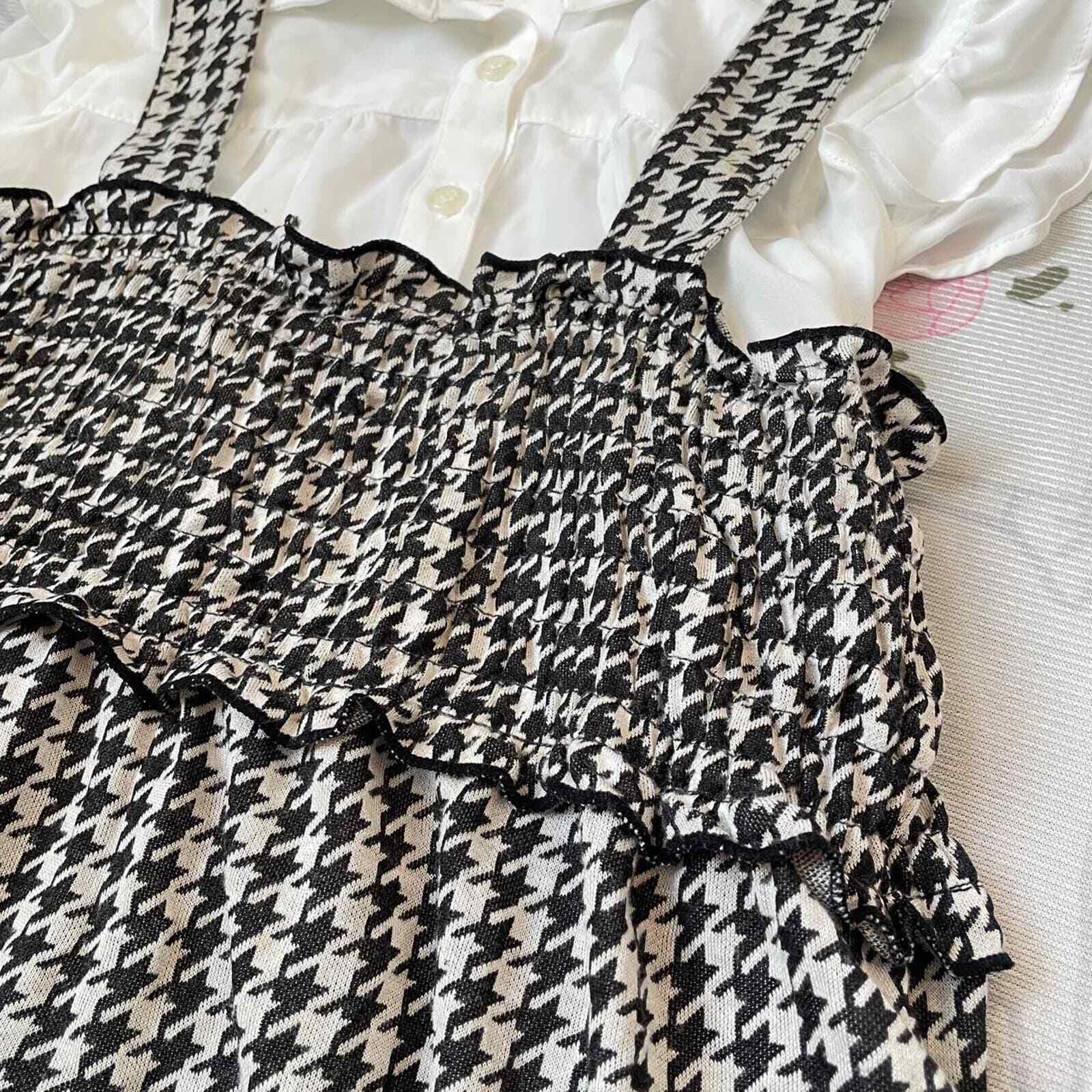 Japanese gingham dogtooth dress details4