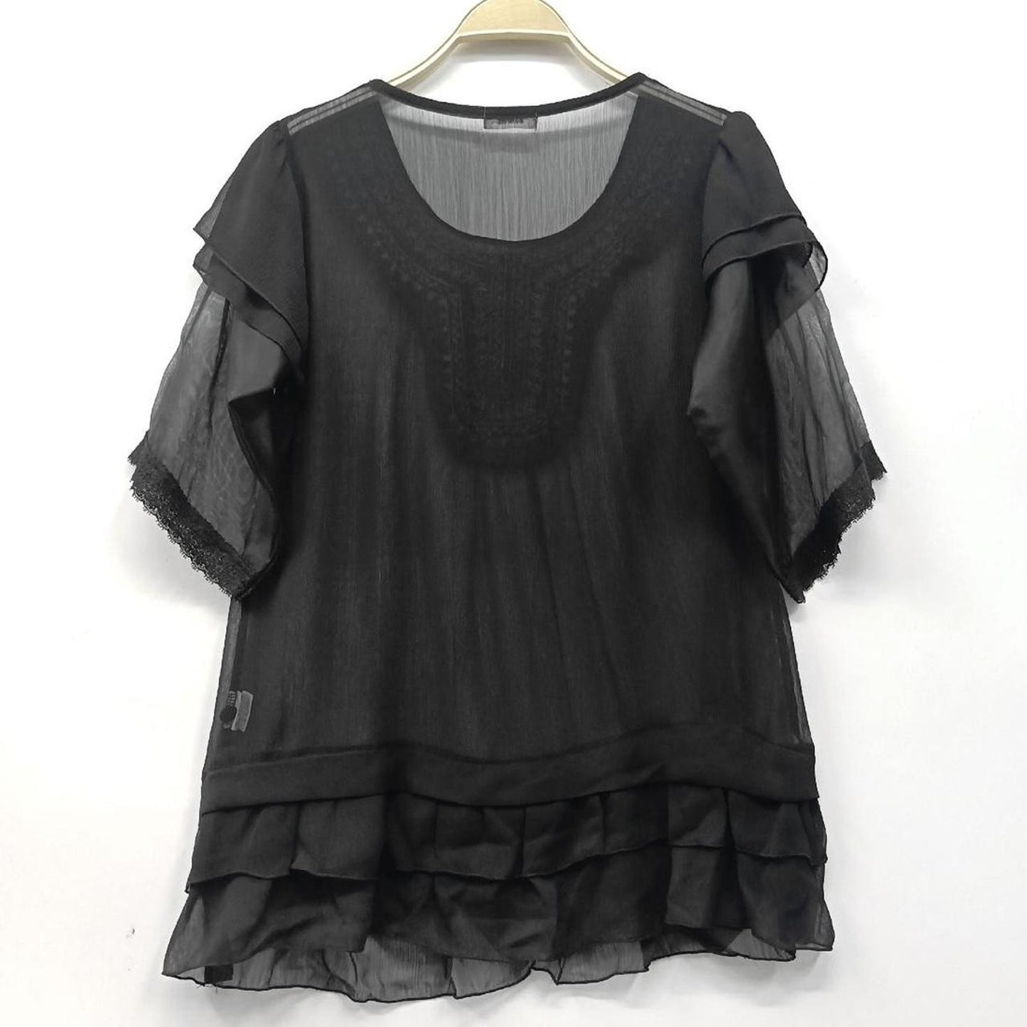 y2k sheer embroidered layered vintage top – Japan vintage2