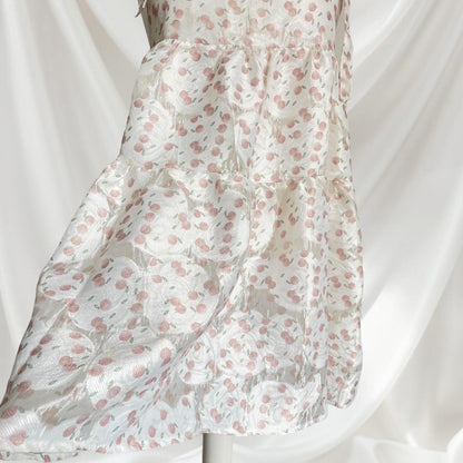 Cute dress with peach pattern dress3