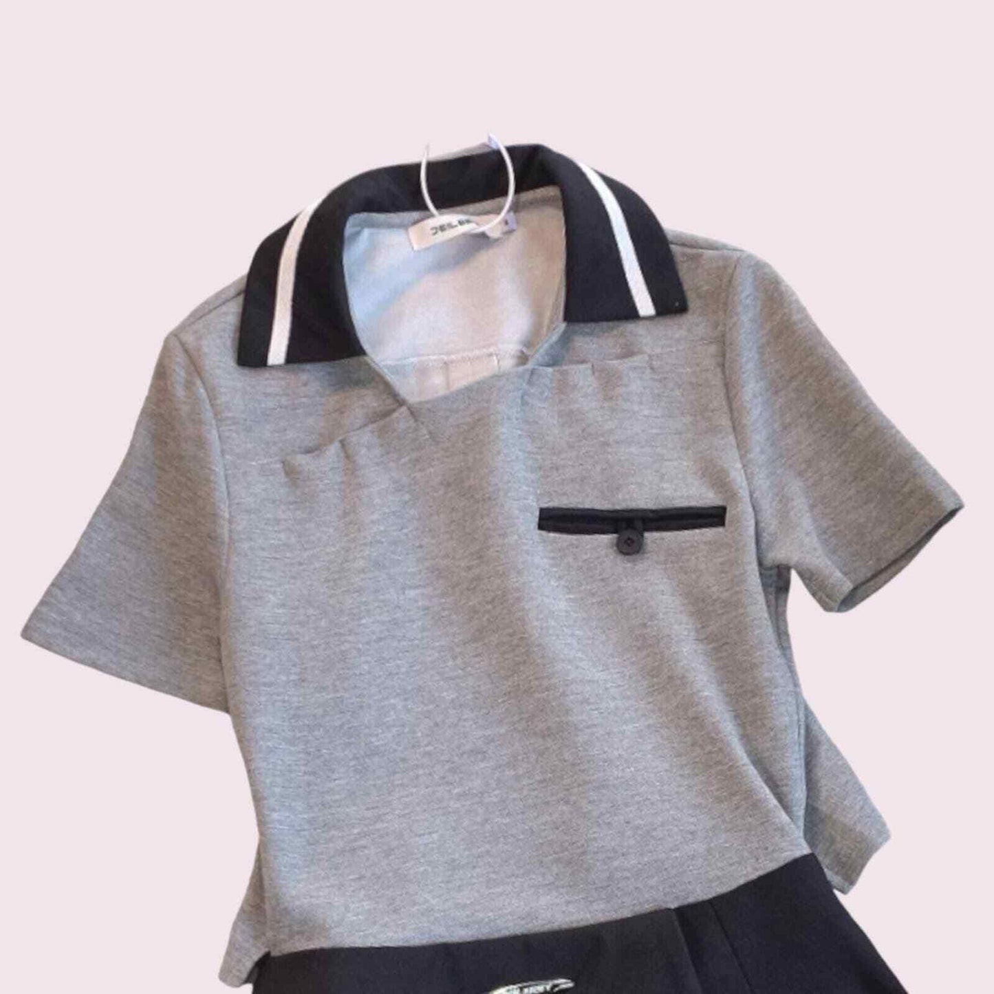Academia girls style irregular pleated dress1