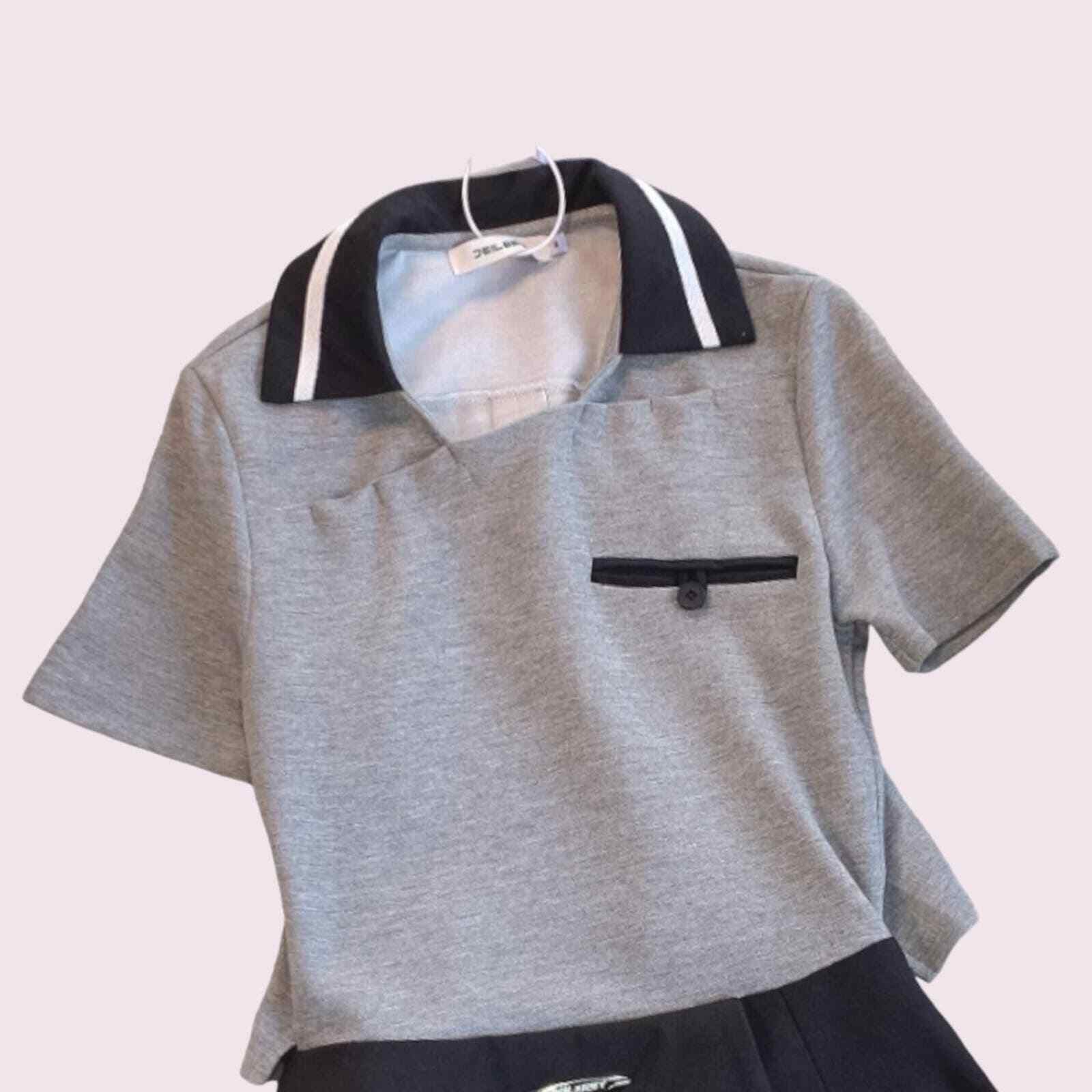 Academia girls style irregular pleated dress1