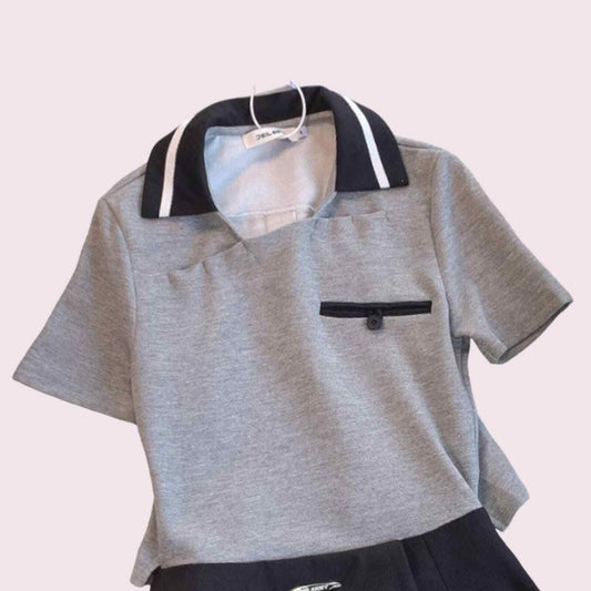 Academia girls style irregular pleated dress1
