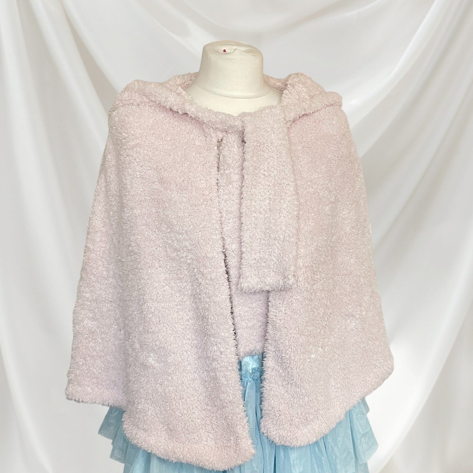Gelato Pique fluffy bunny-ear cape, soft cozy loungewear, light pink3