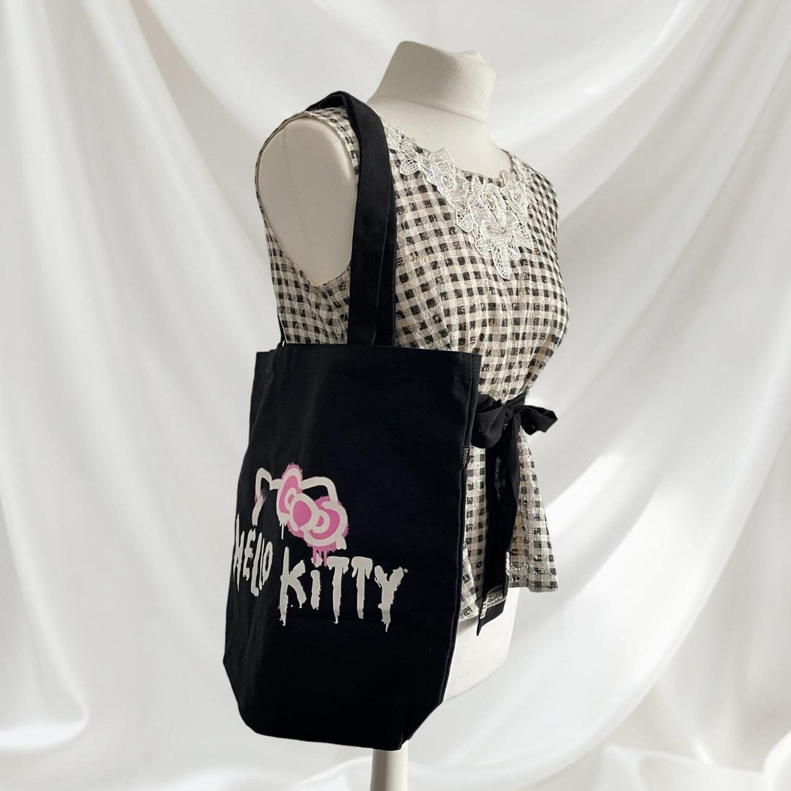 Hello Kitty black cotton tote bag 5