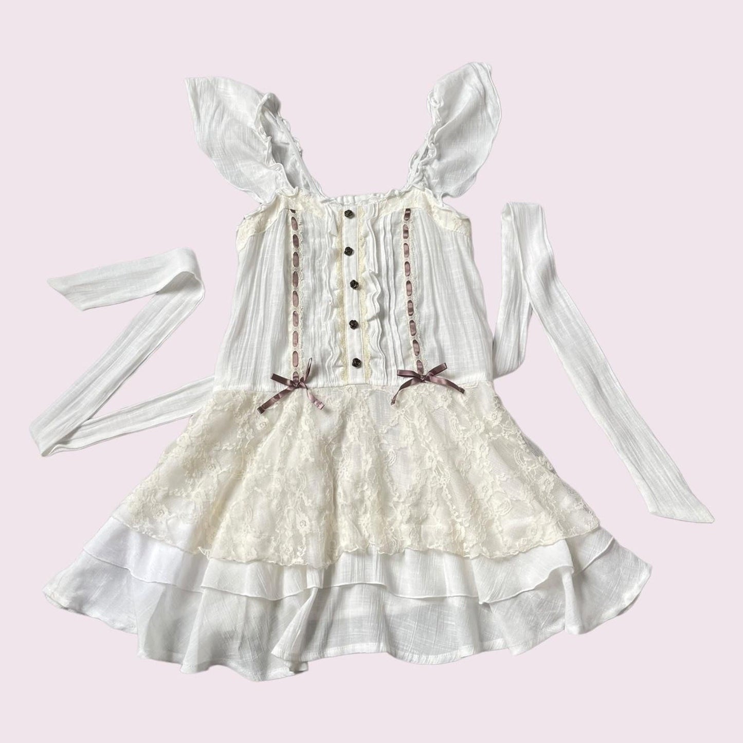 Axes Femme rare milkmaid mini dress with laceup and tieback detailing Japanese4