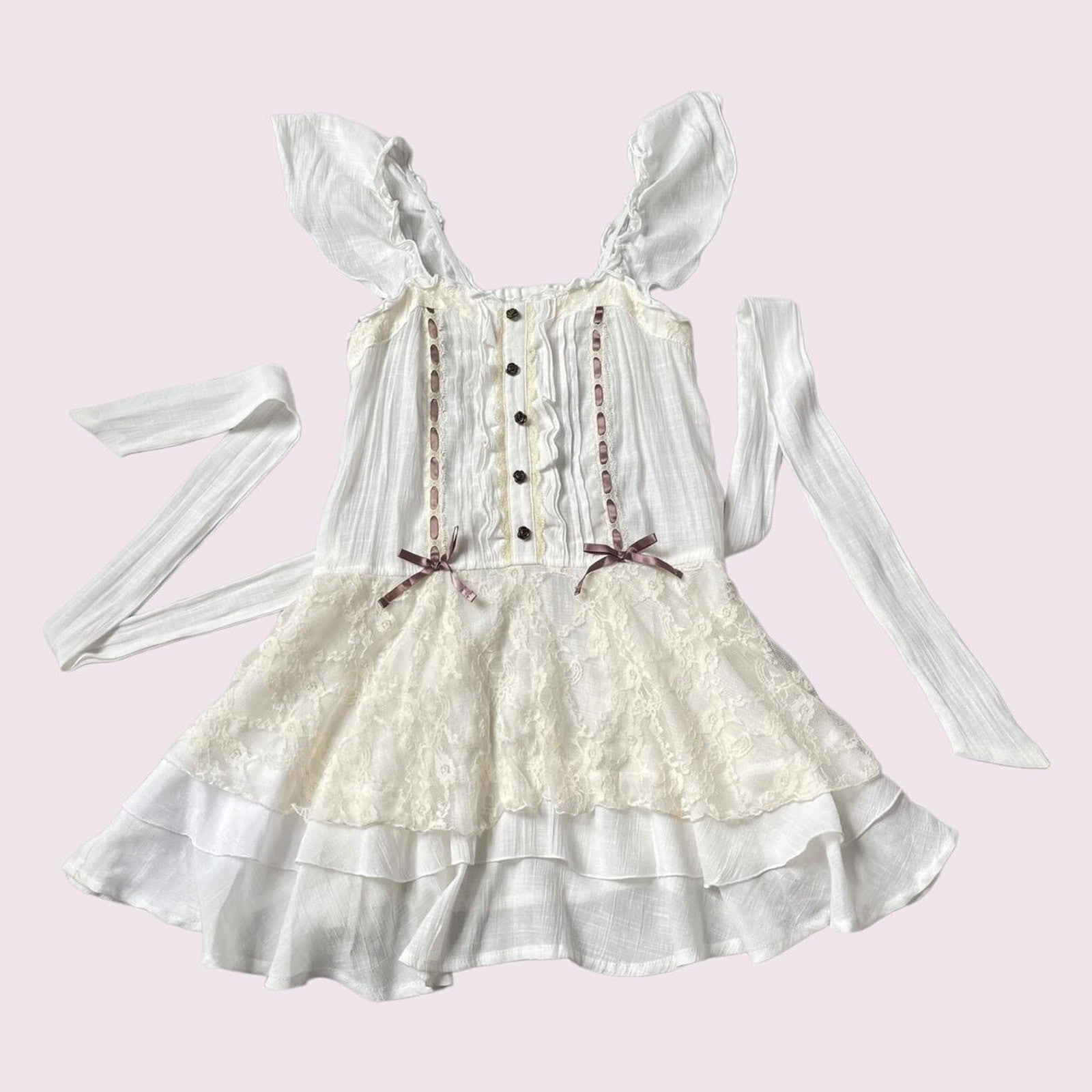 Axes Femme rare milkmaid mini dress with laceup and tieback detailing Japanese4