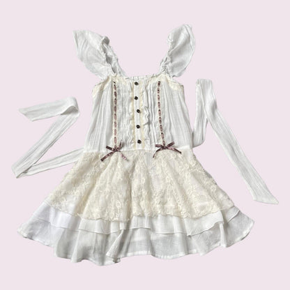 Axes Femme rare milkmaid mini dress with laceup and tieback detailing Japanese4