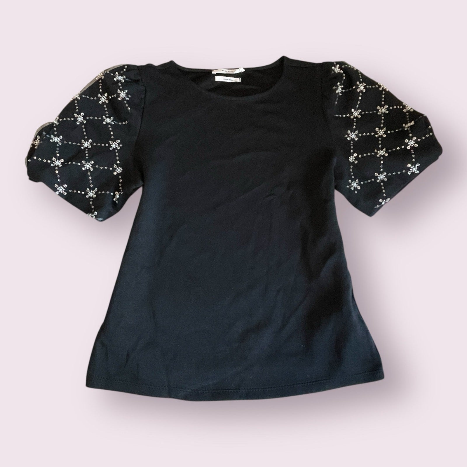 Black Puff Sleeve Top Kawaii Dolly Blouse0