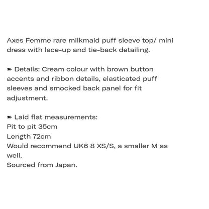 Axes Femme rare milkmaid mini dress with laceup and tieback detailing Japanese6