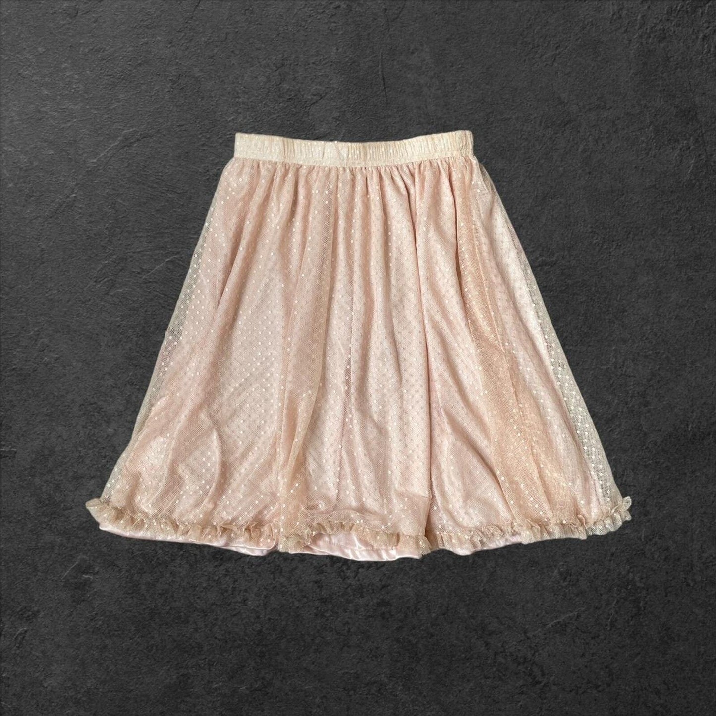 Ank rouge soft pink skirt with ruffle hem free size0