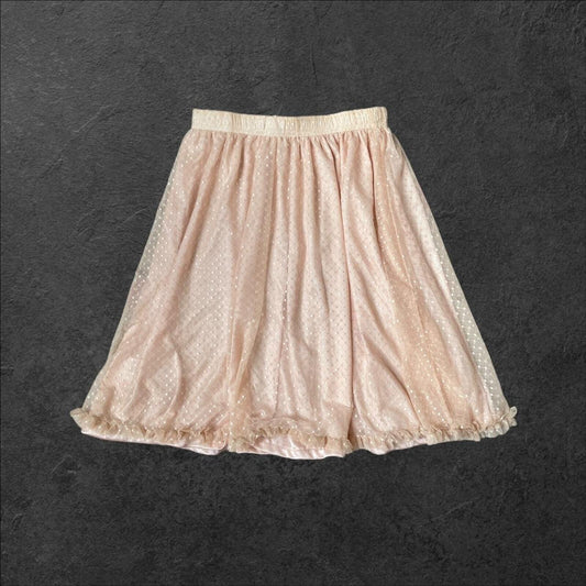 Ank rouge soft pink skirt with ruffle hem free size0