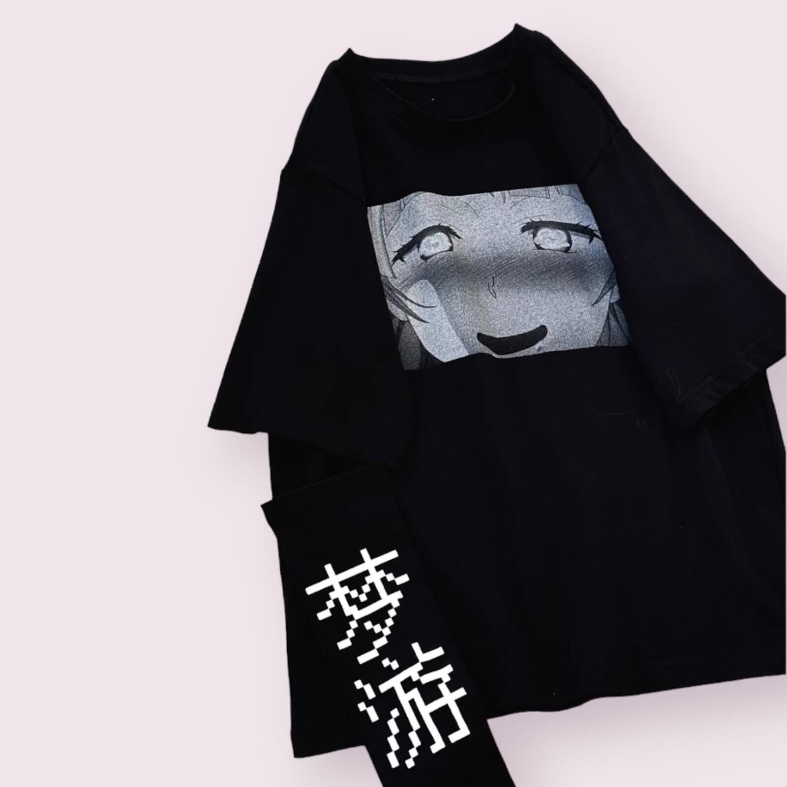 Japanese graphic t-shirt with artistic single sleeve Anime Tee Kawaii Jfashion3