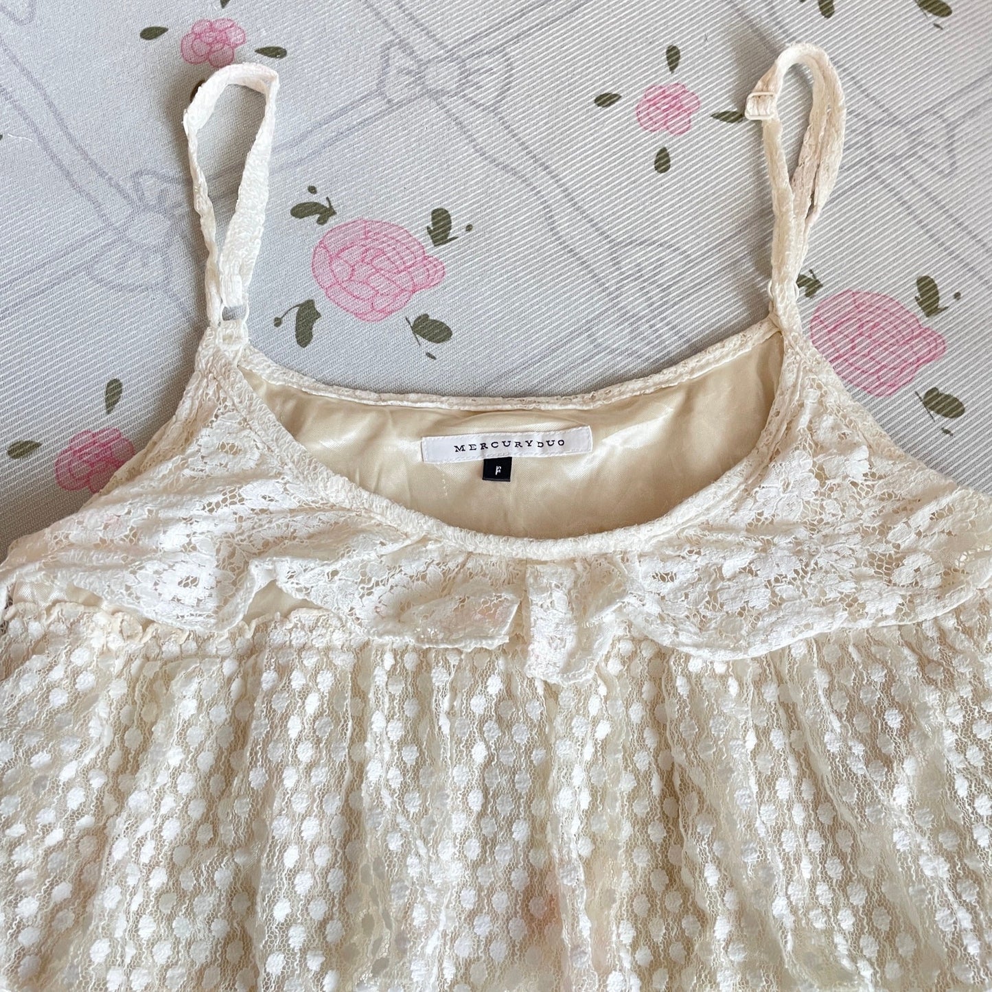 Vintage Layered Lace Cami Mini Dress – Made in Korea3