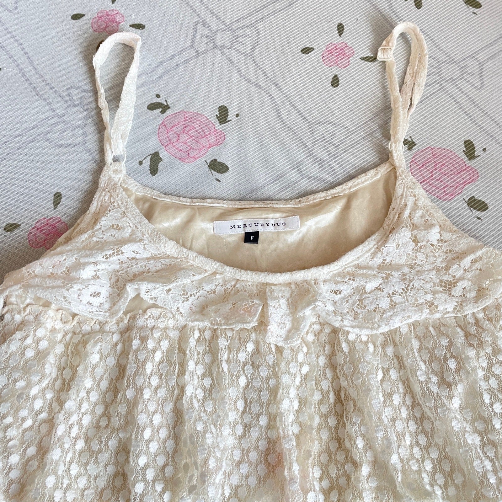 Vintage Layered Lace Cami Mini Dress – Made in Korea3