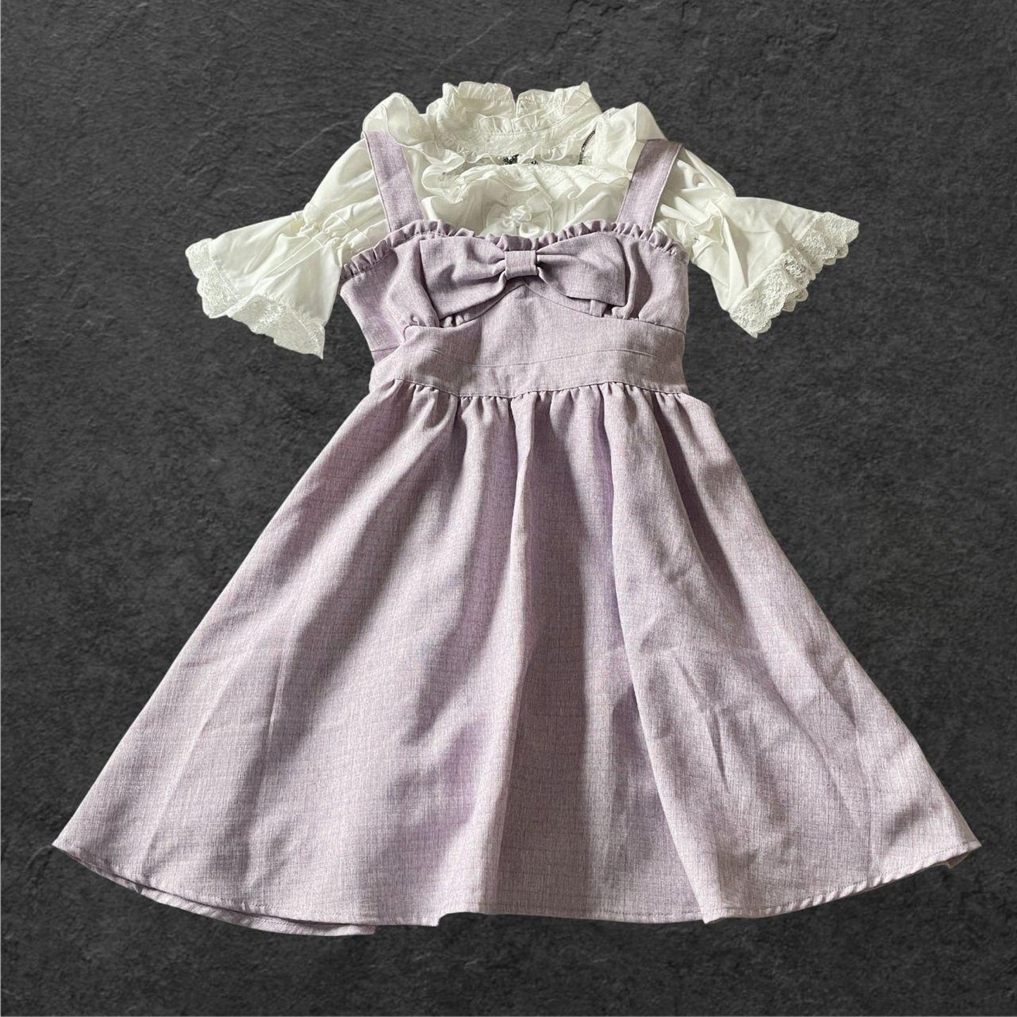 Japanese brand Ank Rouge lavender bow JSK sweet girly J-fashion dress0